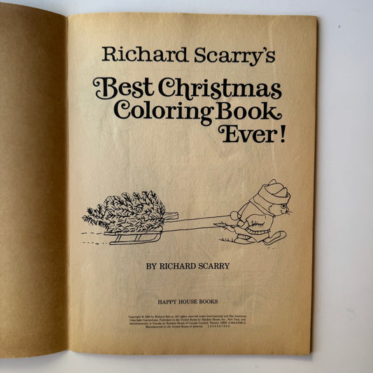 Richard Scarry's Best Christmas Coloring Book Ever, 1985 Softcover Unused
