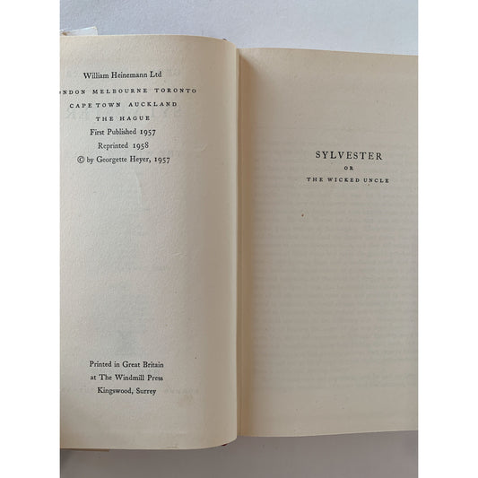Sylvester, Georgete Heyer, 1958, Hardcover