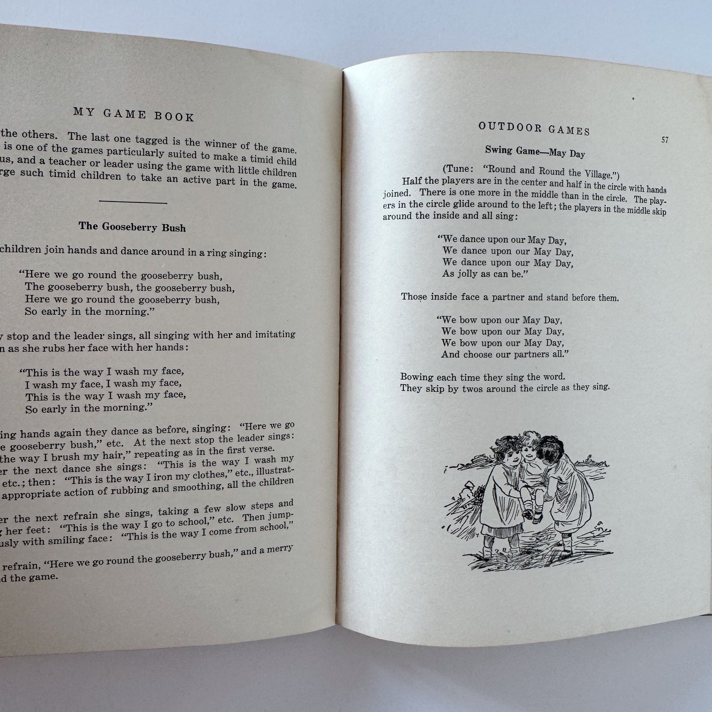 My Book of Outdoor Games, 1916 Hardcover Illustrated Children's Book by Clarence Squareman