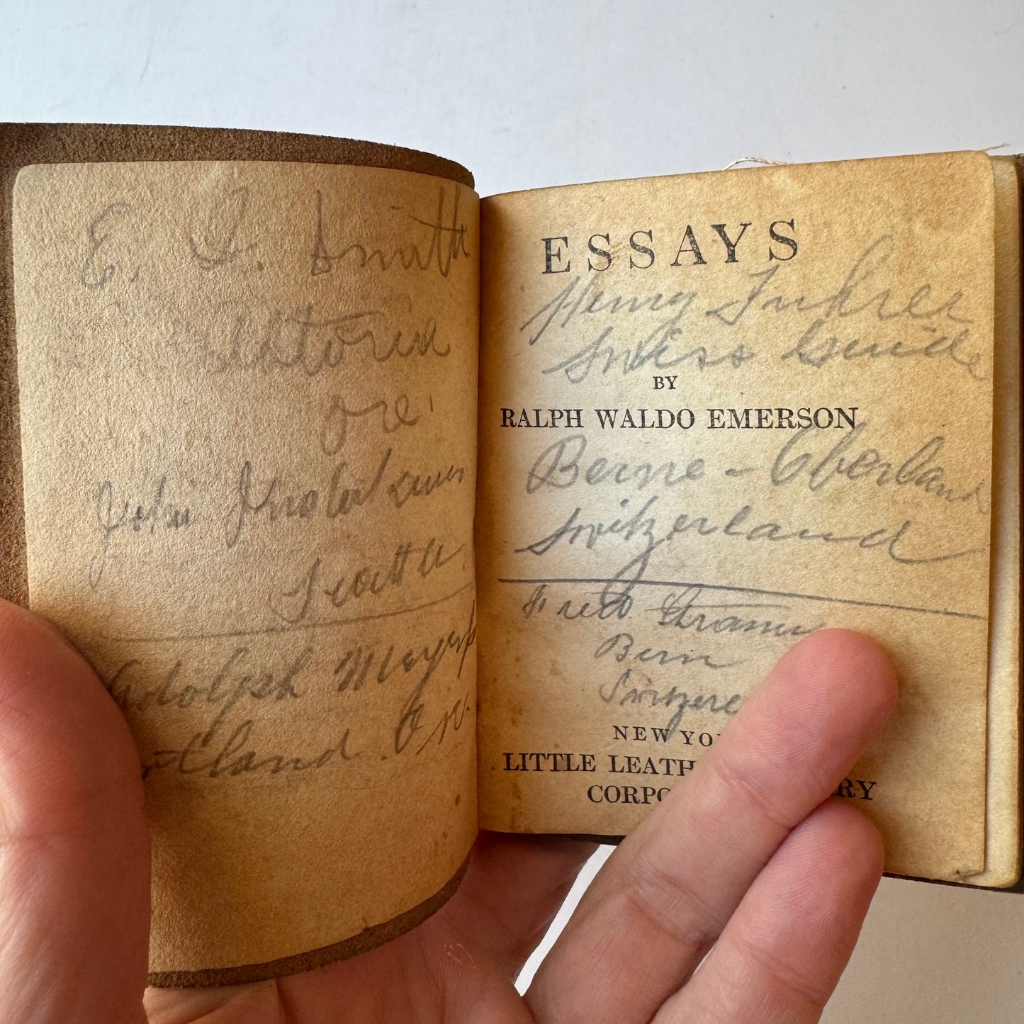 Little Leather Library Essays by Ralph Waldo Emerson, Tiny Mini Book