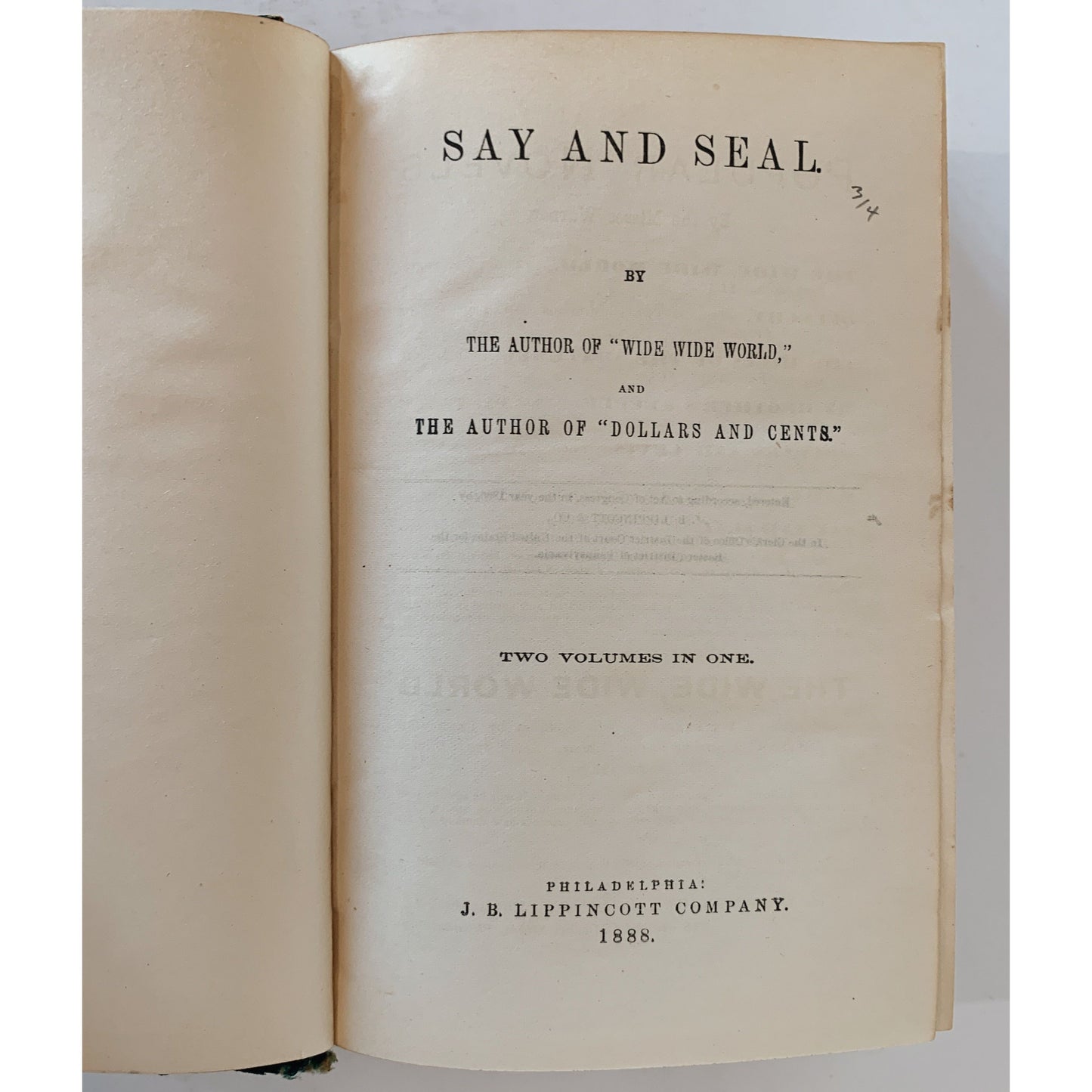 Say and Seal, Elizabeth Wetherell, Sentimental Religious Domestic Fiction, 1888 Hardcover