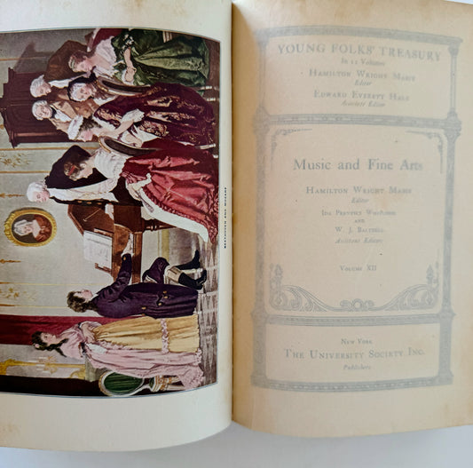 The Young Folks' Treasury Volume XII, Music and Fine Arts, 1909 Red Hardcover