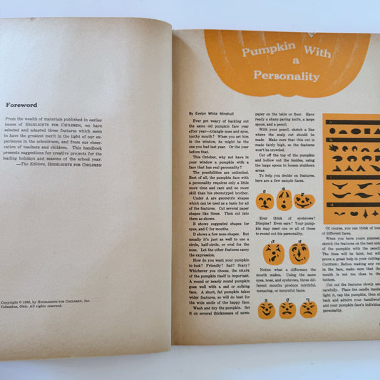 Teacher's Jumbo Holiday Handbook, Highlights Magazine, 1963 Hardcover