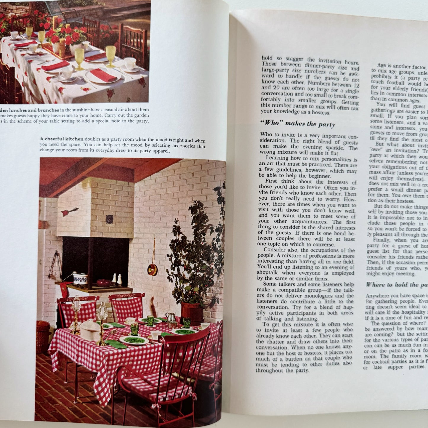 Better Homes and Gardens Guide to Entertaining, 1973 Hardcover