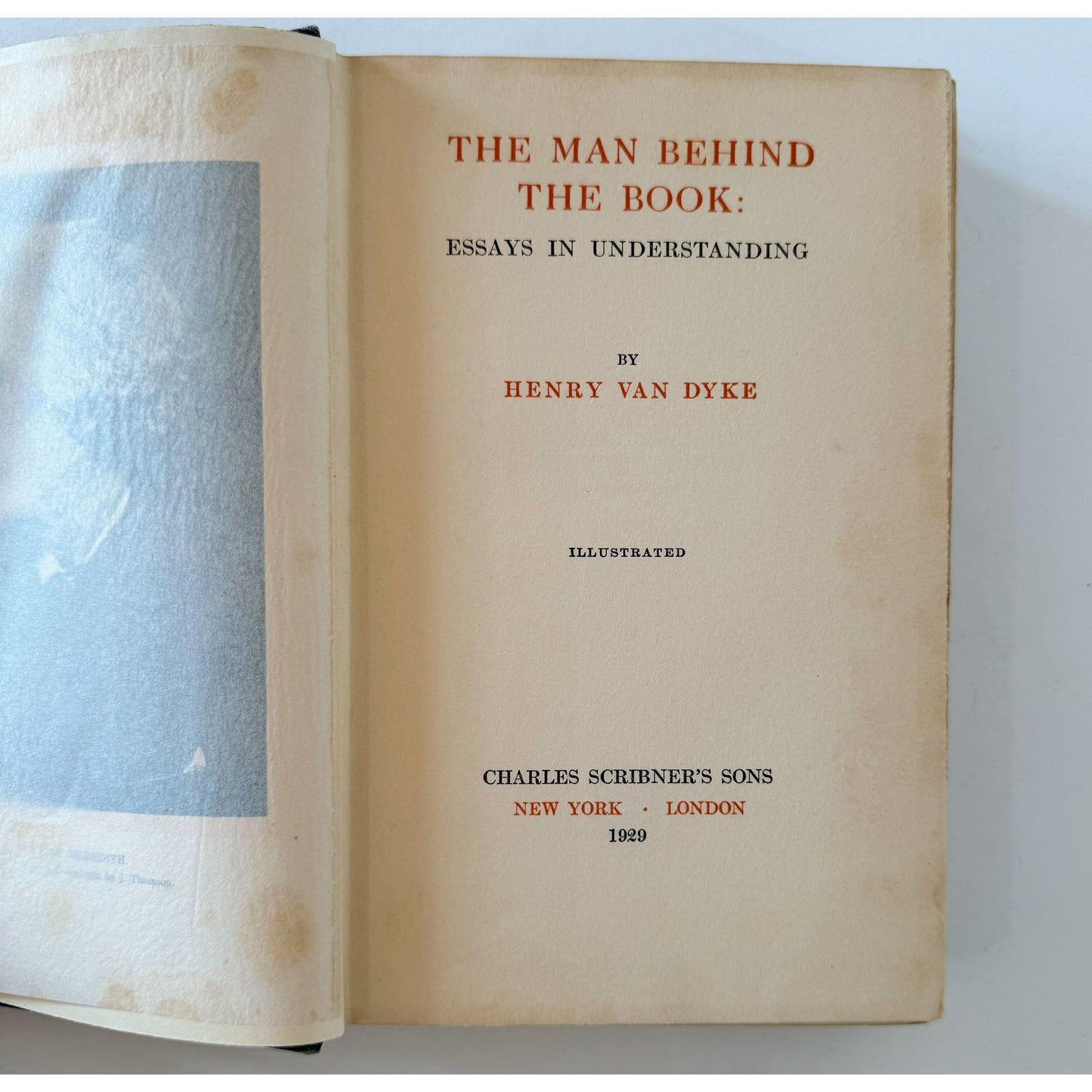 The Man Behind the Book, 1929, Selected by Henry Van Dyke, Ornate Blue Hardcover