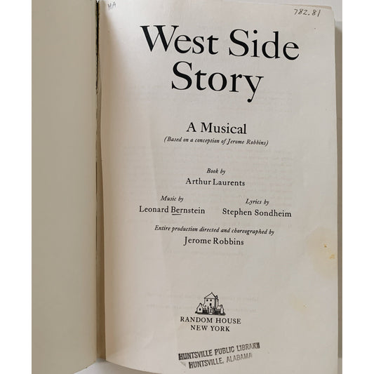 West Side Story: A Musical, 1958, Hardcover