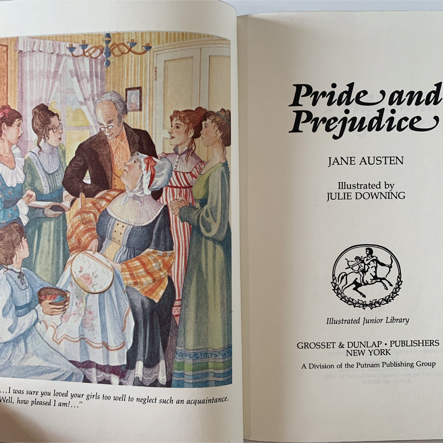 Pride and Prejudice, Jane Austen, Illustrated Junior Library, 1984