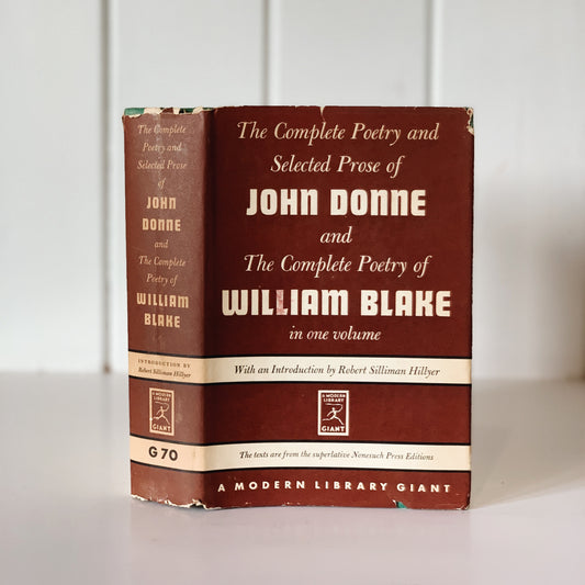 The Complete Poetry of John Donne and William Blake, 1941, Modern Library Giant with DJ
