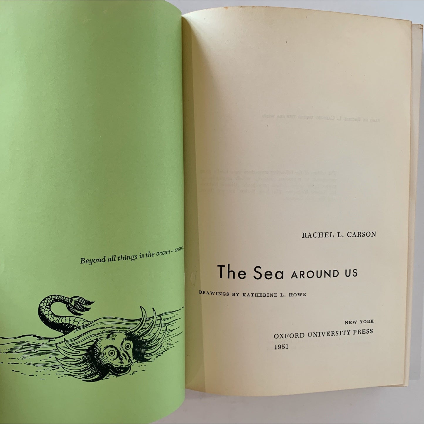 The Sea Around Us, Rachel Carson, 16th Printing Hardcover DJ, 1952