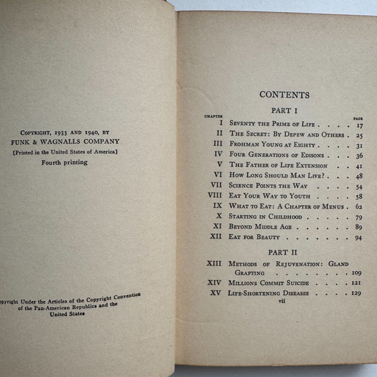 How To Stay Young, Robert Hugh, Rose, 1940 Healthy Living Self Help Hardcover