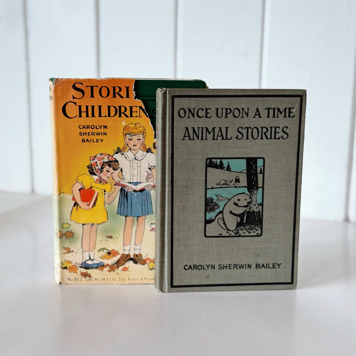 Stories Children Want and Once Upon A Time Animal Stories, Carolyn Sherwin Bailey, 1923, 1943 Children's Fiction