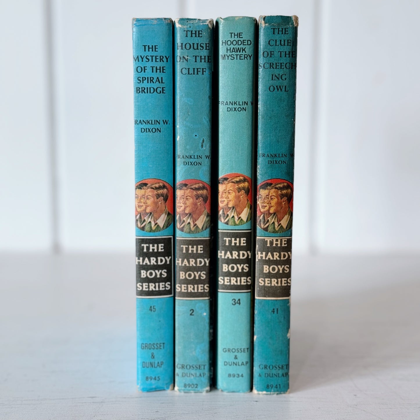 Set of 4 Hardy Boys Books, 1970s Blue Vintage Hardcovers