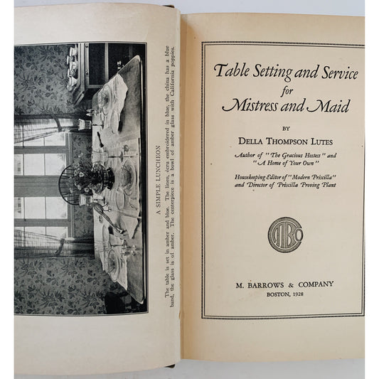 Table Setting and Service for Mistress and Maid, 1928, Della Thompson Lutes
