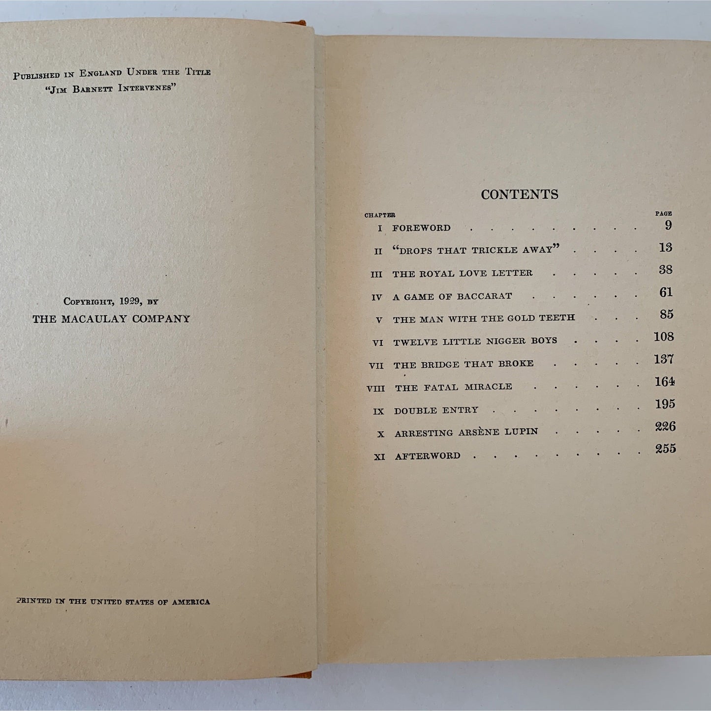 RARE, Arsene Lupin Intervenes, First American Edition, 1929, Hardcover