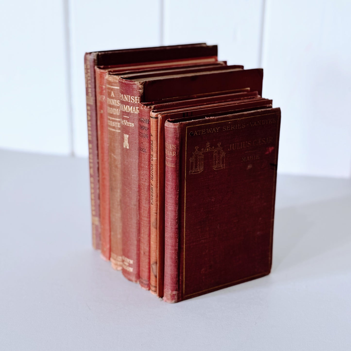 Red Antique Spanish School Book Bundle