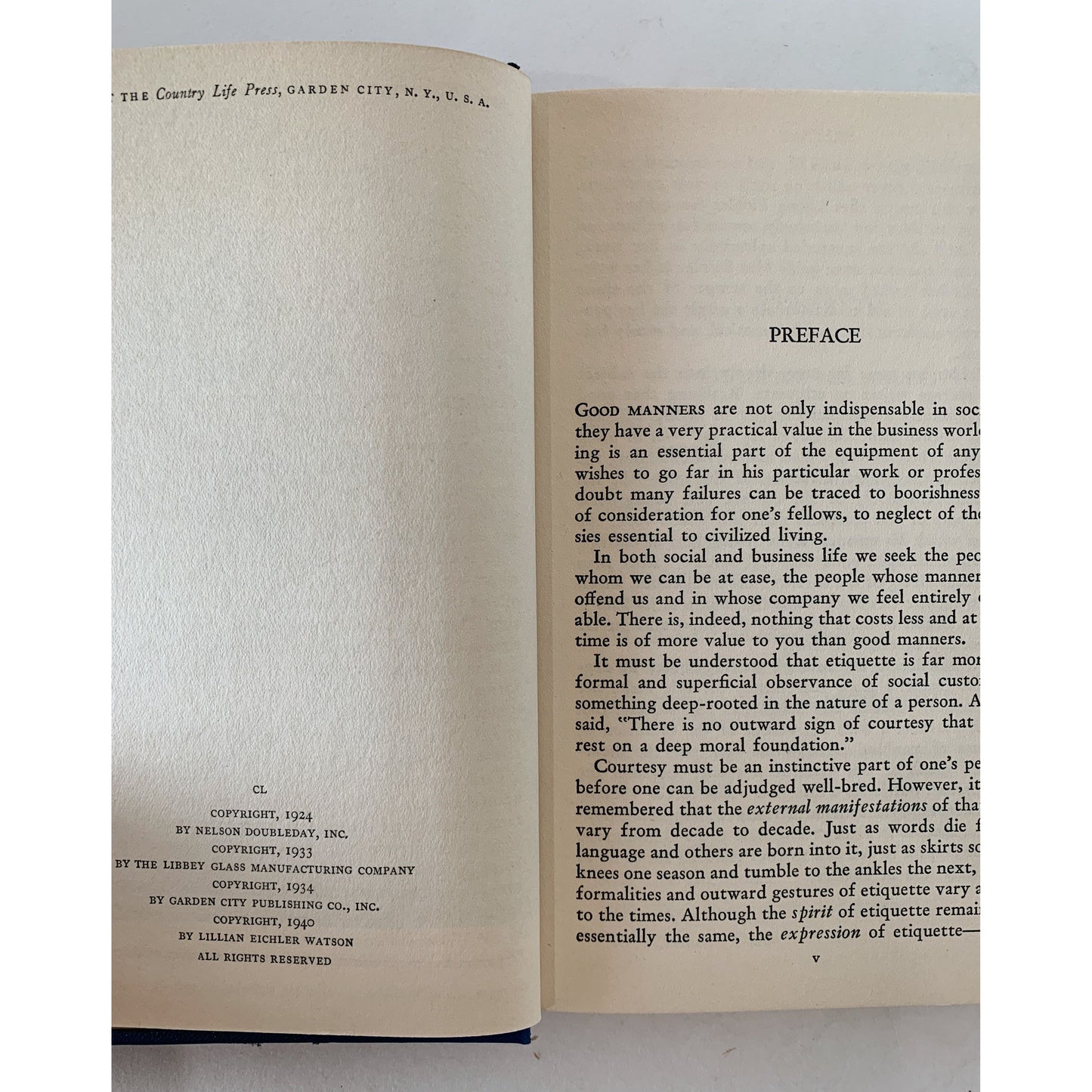 Today's Etiquette, 1941, Lillian Eichler, Hardcover Mid Century Modern