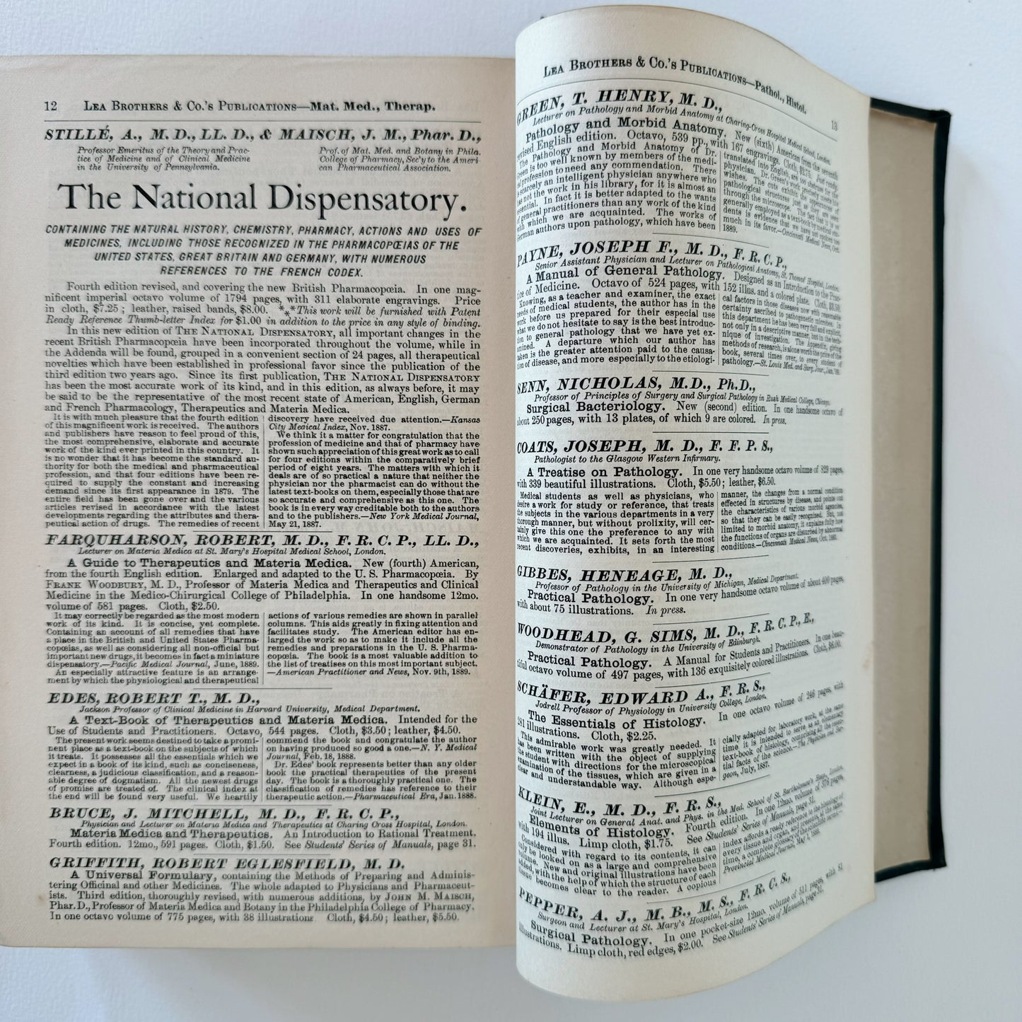 A Treatise on Pharmacy, Fifth Edition, 1884 Antique Medical Textbook, Illustrated