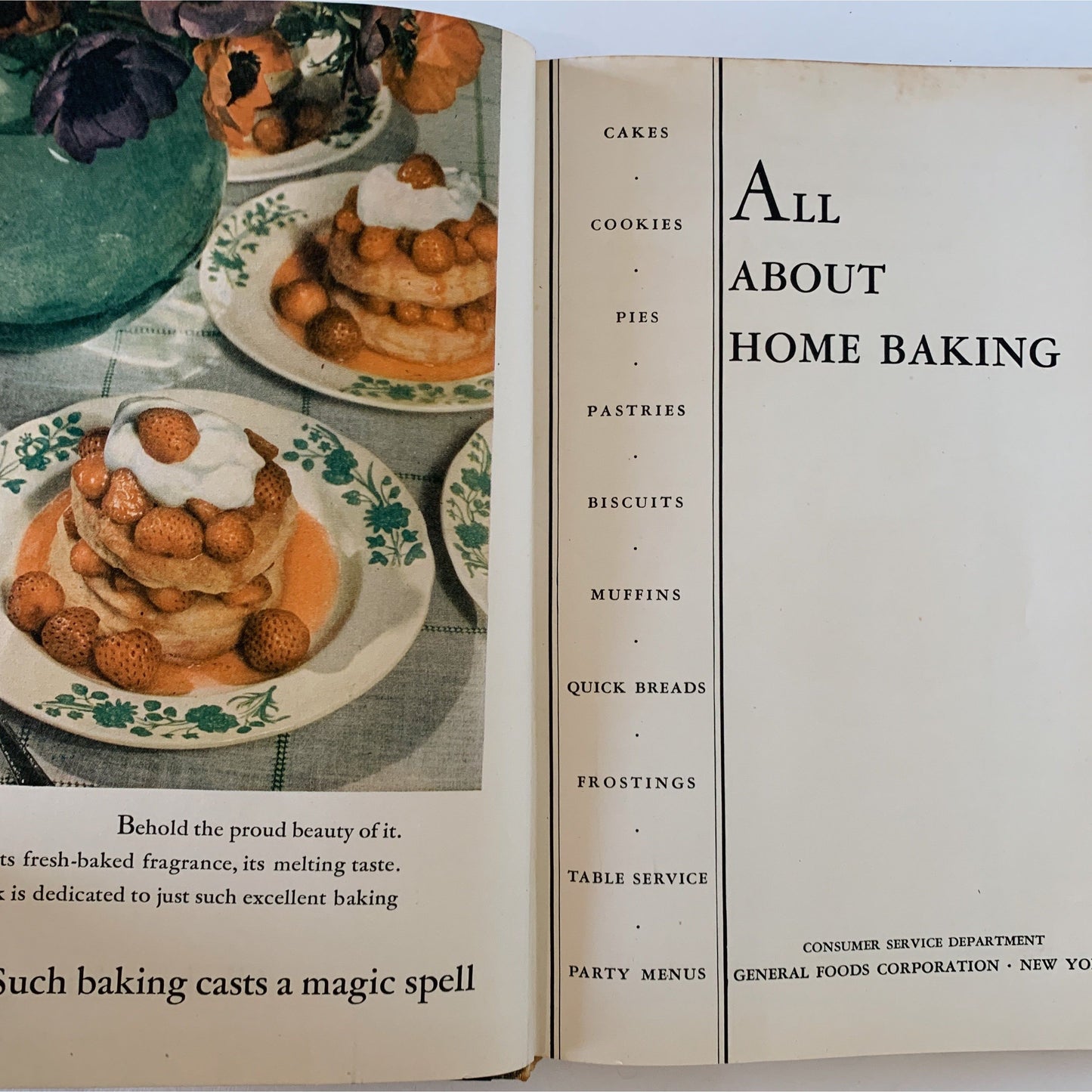 All About Home Baking, 1933, General Foods Corporation, Hardcover