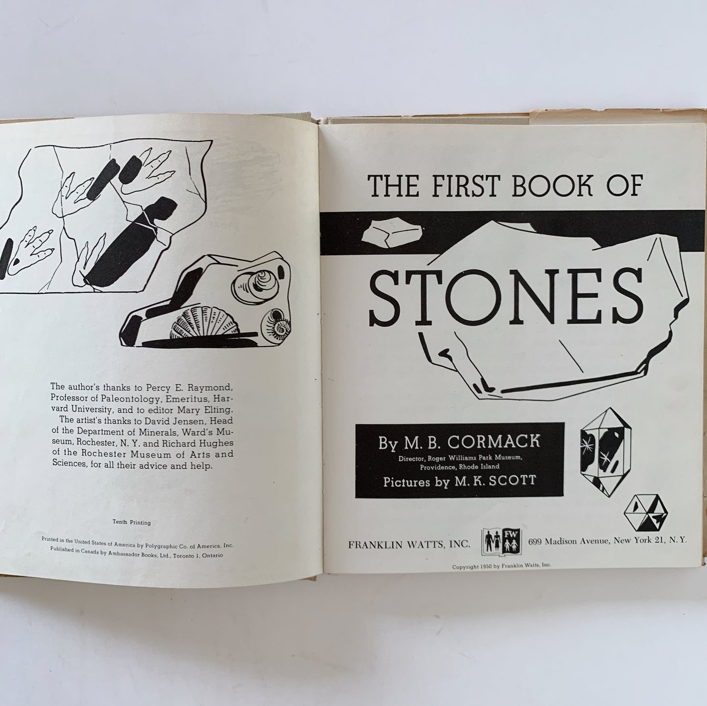 The First Book of Stones, M.B. Cormack, 1950 Hardcover with DJ