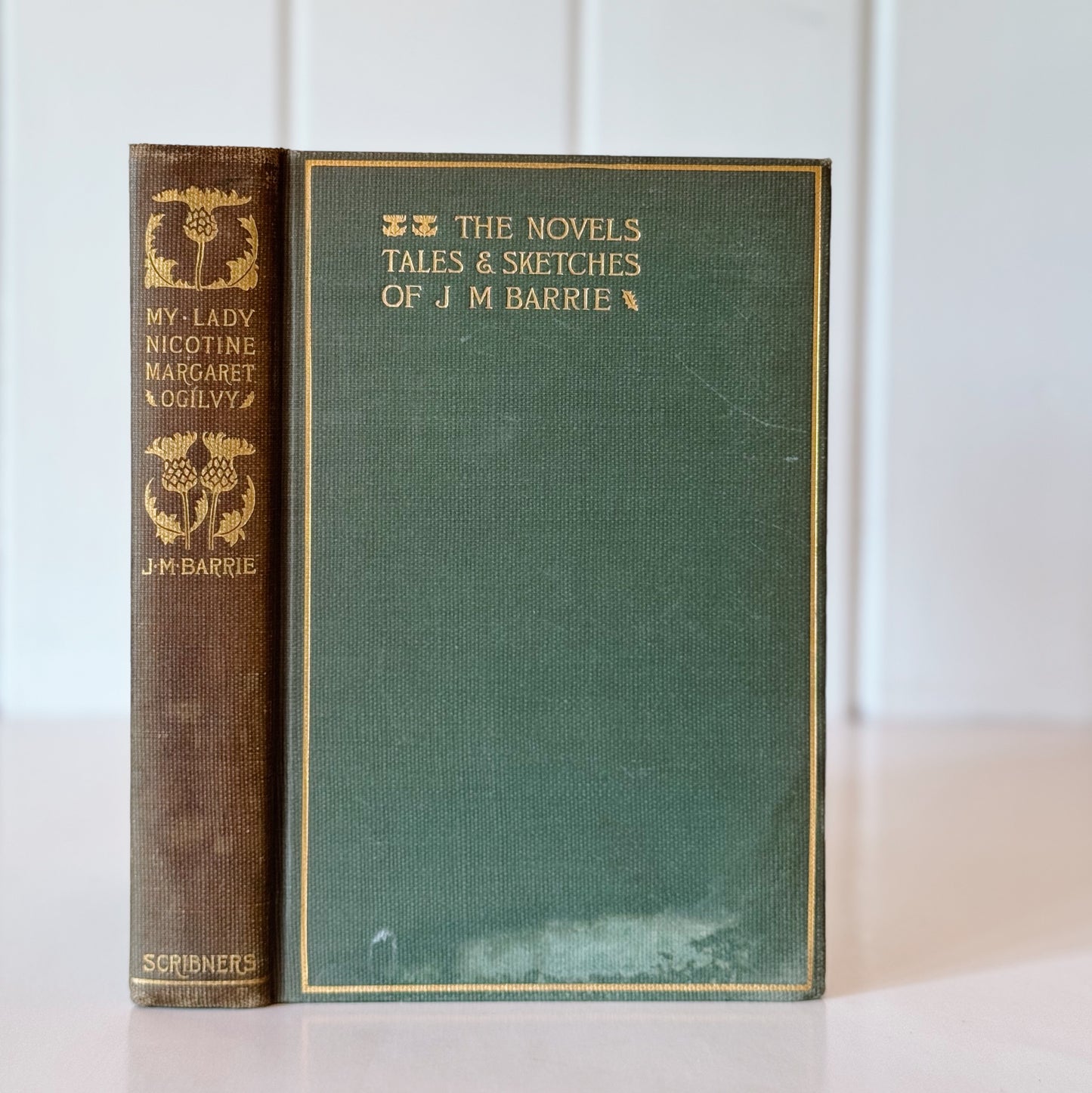 The Novels, Tales, and Sketches of J.M. Barrie, My Lady Nicotine & Margaret Ogilvy, 1927, Green Hardcover