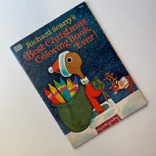 Richard Scarry's Best Christmas Coloring Book Ever, 1985 Softcover Unused