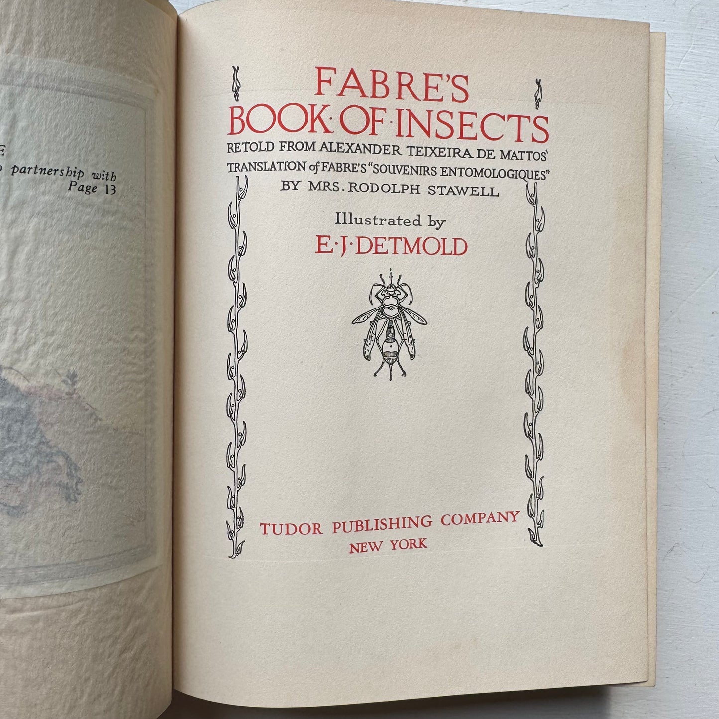Fabre's Book of Insects, 1937 Sixth Printing, Illustrated Hardcover Nature Study