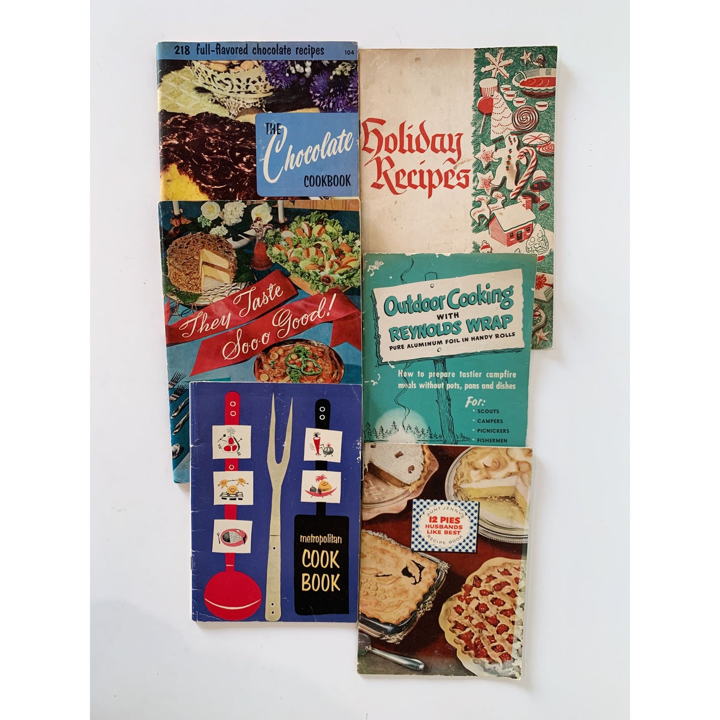 Set of 1950s Cookbooks, Vintage Paperback Recipe Book Collection