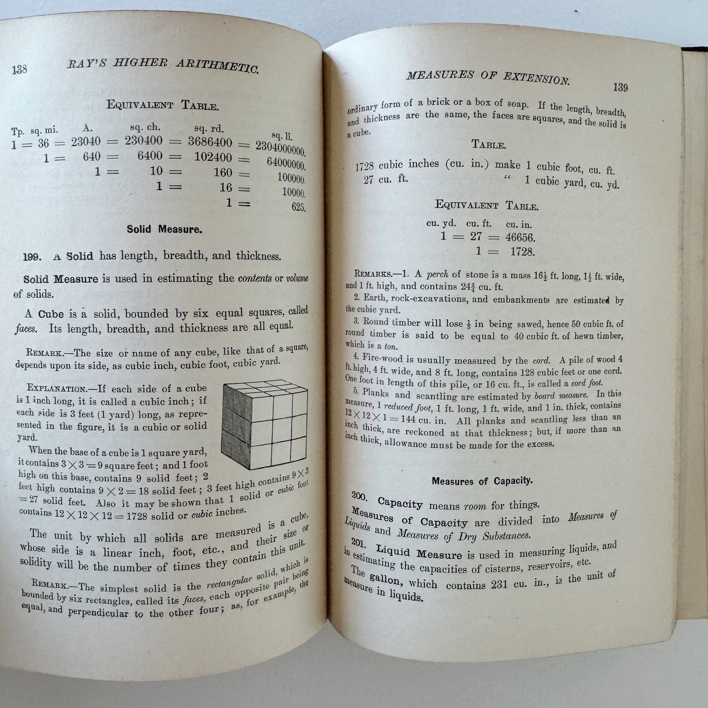 Ray's New Higher Arithmetic, Eclectic Education Series, 1880 Antique School Book