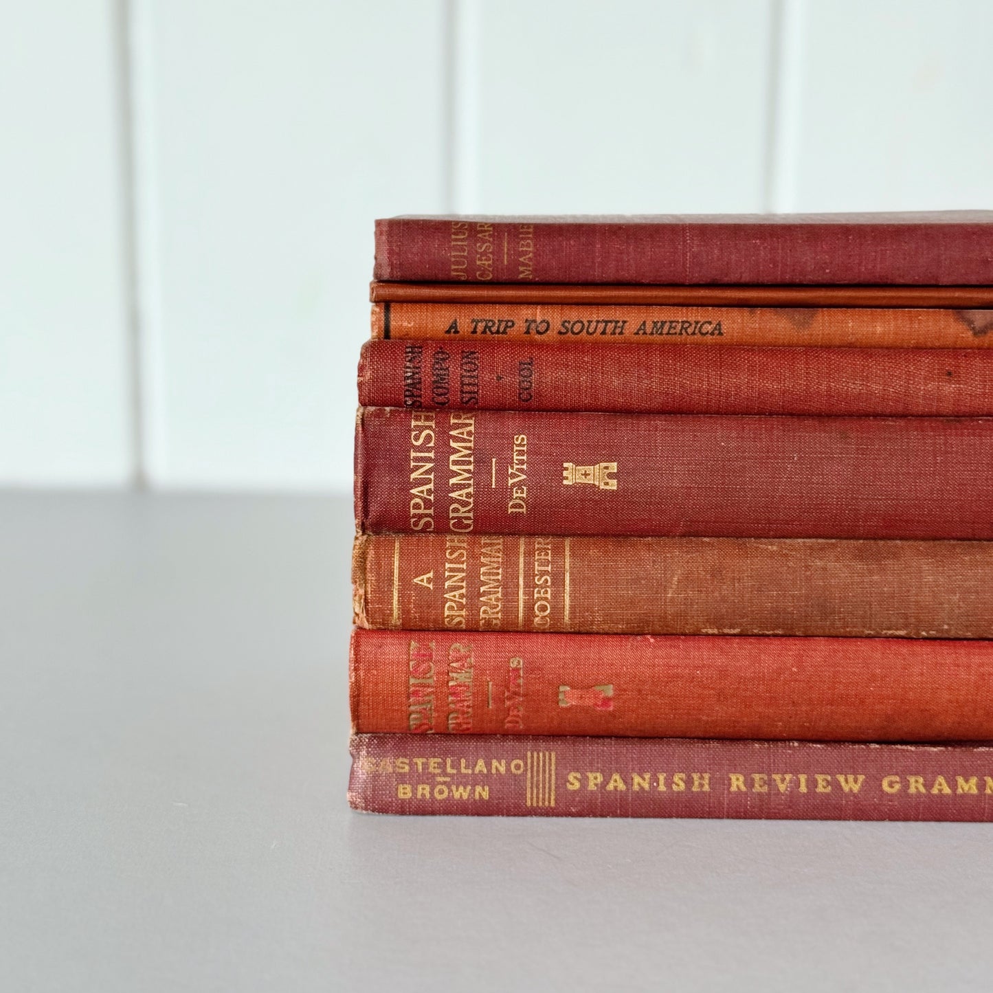 Red Antique Spanish School Book Bundle