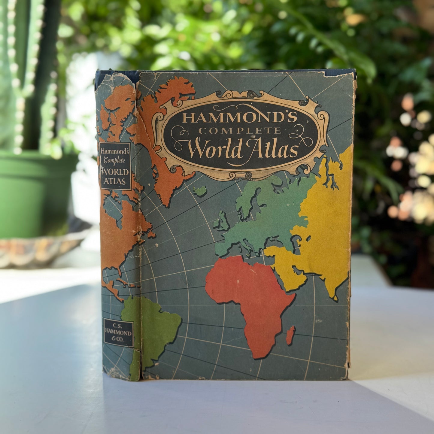 Hammond's Complete World Atlas, 1950, Hardcover with Dust Jacket, Vintage Maps