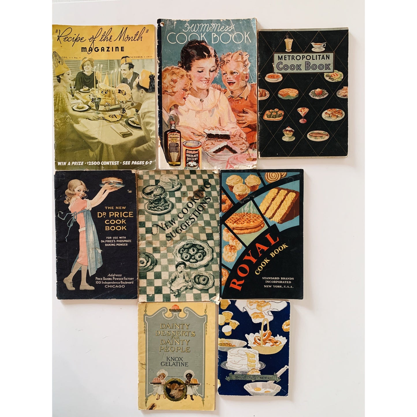 Set of Cookbooks From 1920s and 1930s, Vintage Recipe Book Collection