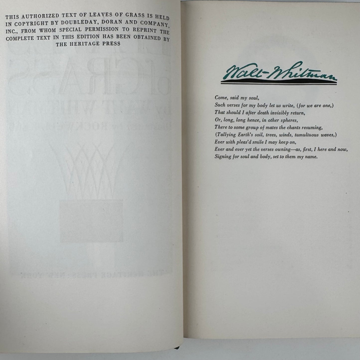 Leaves of Grass, Walk Whitman, Heritage Press, Rockwell Kent Illustrations