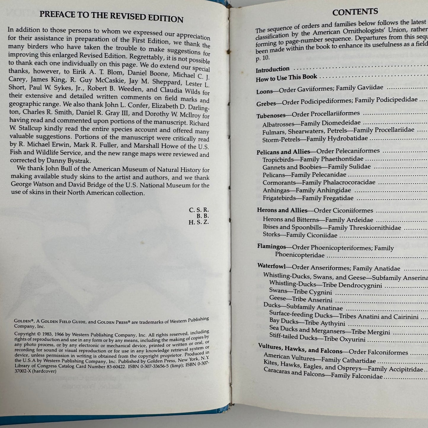 Birds of North America A Golden Guide to Field Identification HARDCOVER Blue 1983