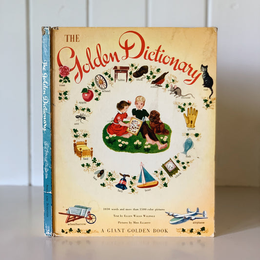 The Golden Dictionary, Illustrated Oversized 1944 Hardcover Children's Book