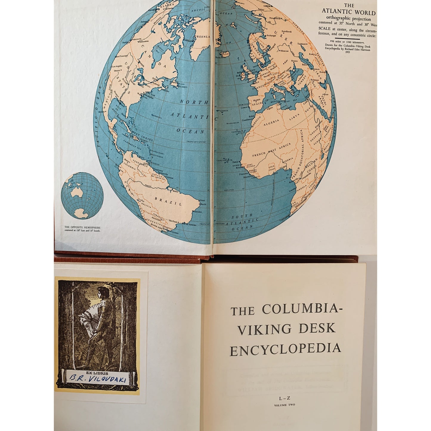 The Columbia Viking Desk Encyclopedia, 1953, Rust Red Vintage Hardcovers