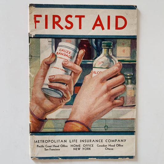 First Aid Illustrated 1930s Pamphlet, Metropolitan Life Insurance Co