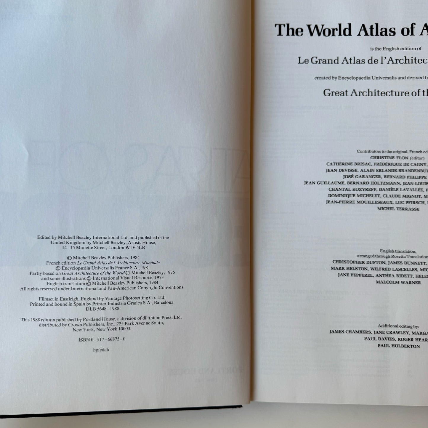 The World Atlas of Architecture, 1984 Vintage Coffee Table Book