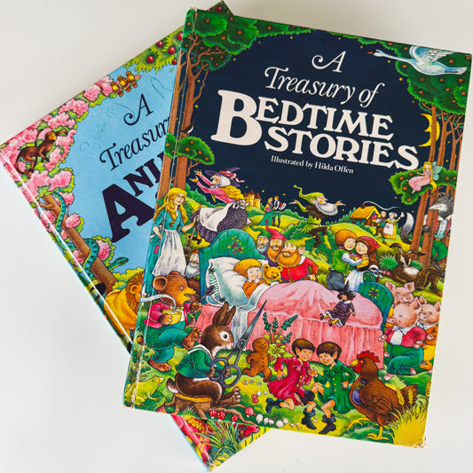 A Treasury Book of Animal Stories and Bedtime Stories, 1981-2 Hardcover Set of 2