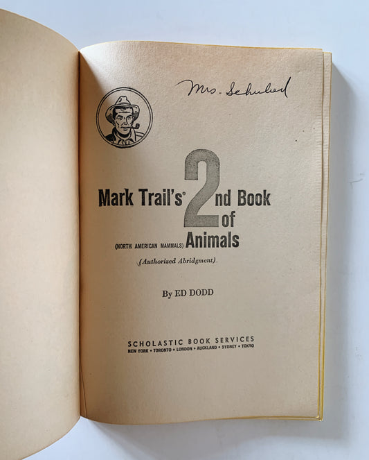 Mark Trail's 2nd Book of Animals (North American Mammals), Scholastic 1971