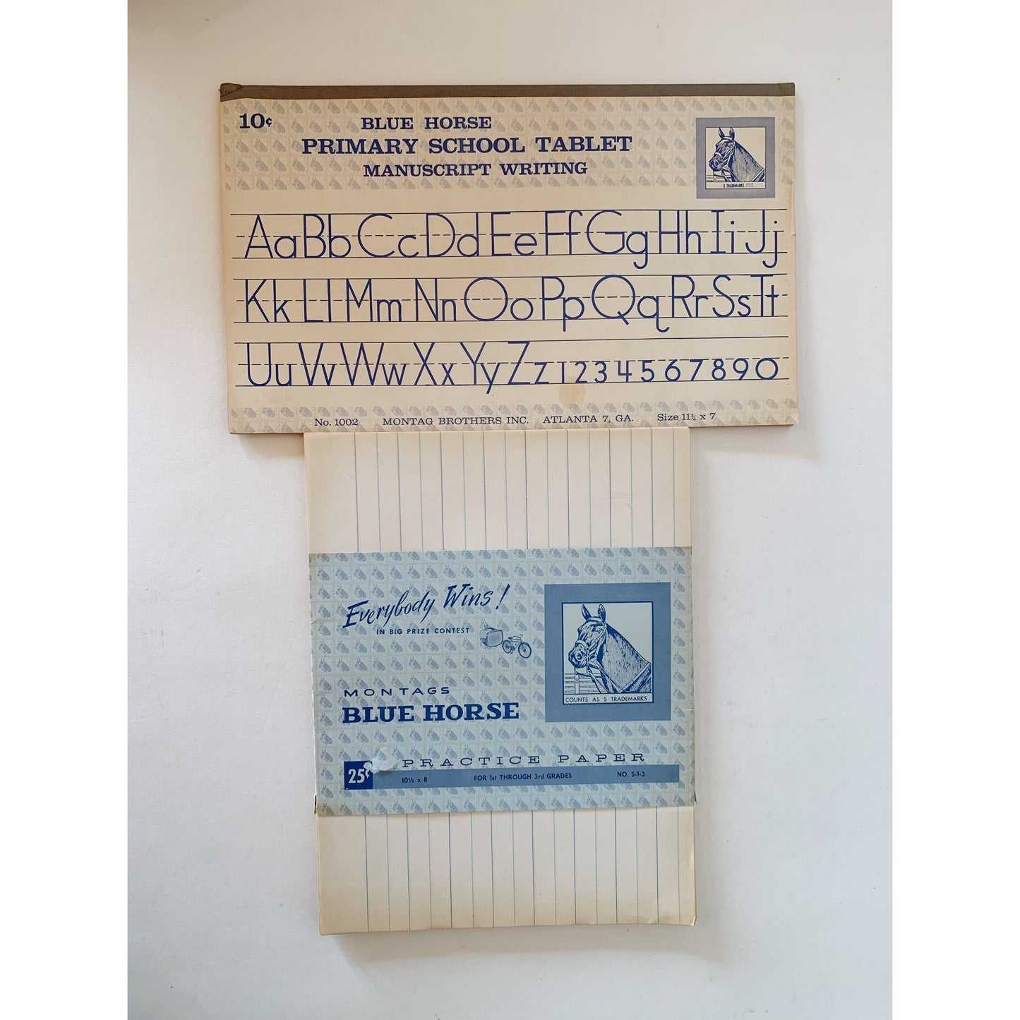 Blue Horse Primary School Tablet Manuscript Writing and Practice Paper, Vintage Unused