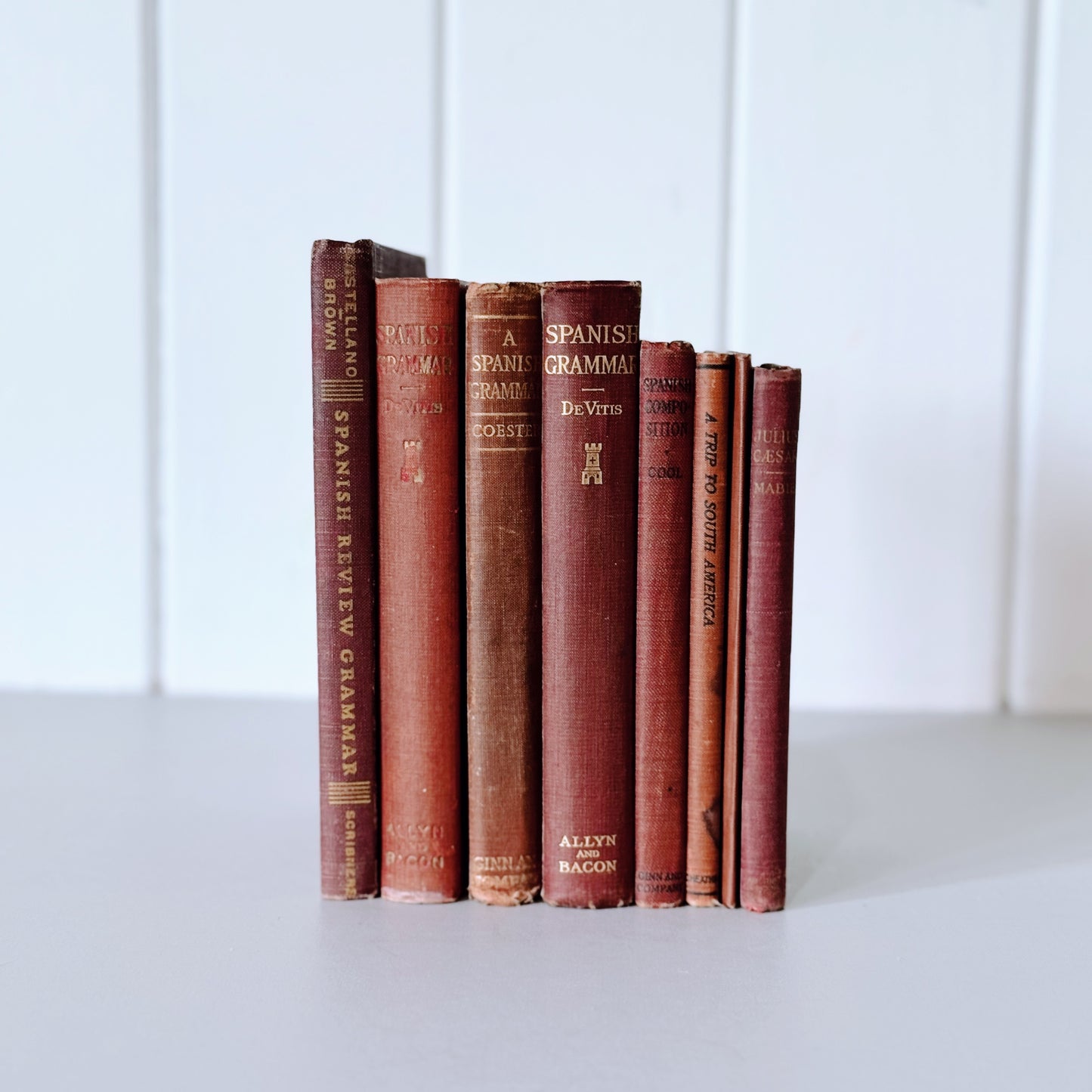 Red Antique Spanish School Book Bundle