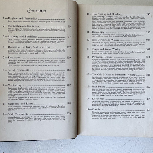 Standard Textbook of Cosmetology, Retro Mid Century 1947 Hardcover School Book