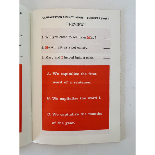 Overview of Capitalization and Punctuation, 1981 School Workbook
