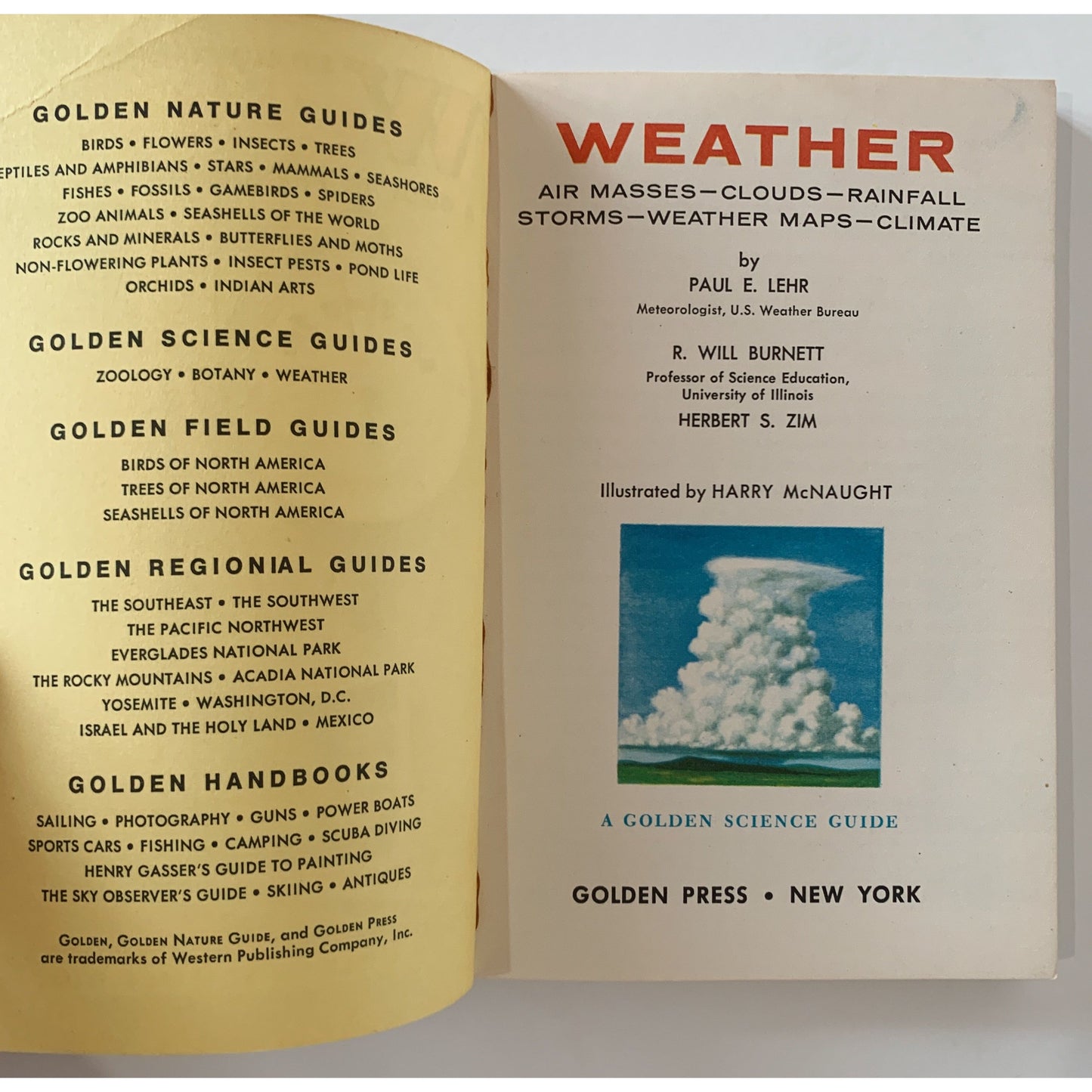 Weather: A Golden Guide to Phenomena and Forecasts 1965 Paperback