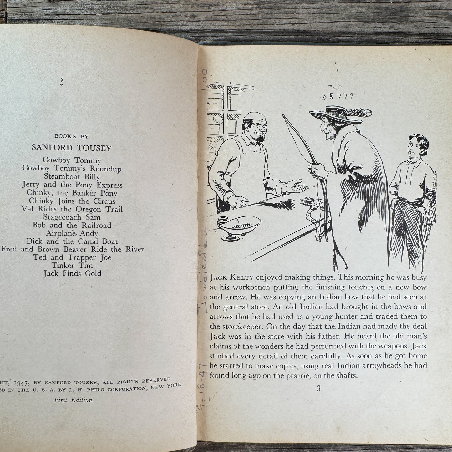 Jack Finds Gold, Sanford Tousey, 1947, First Edition