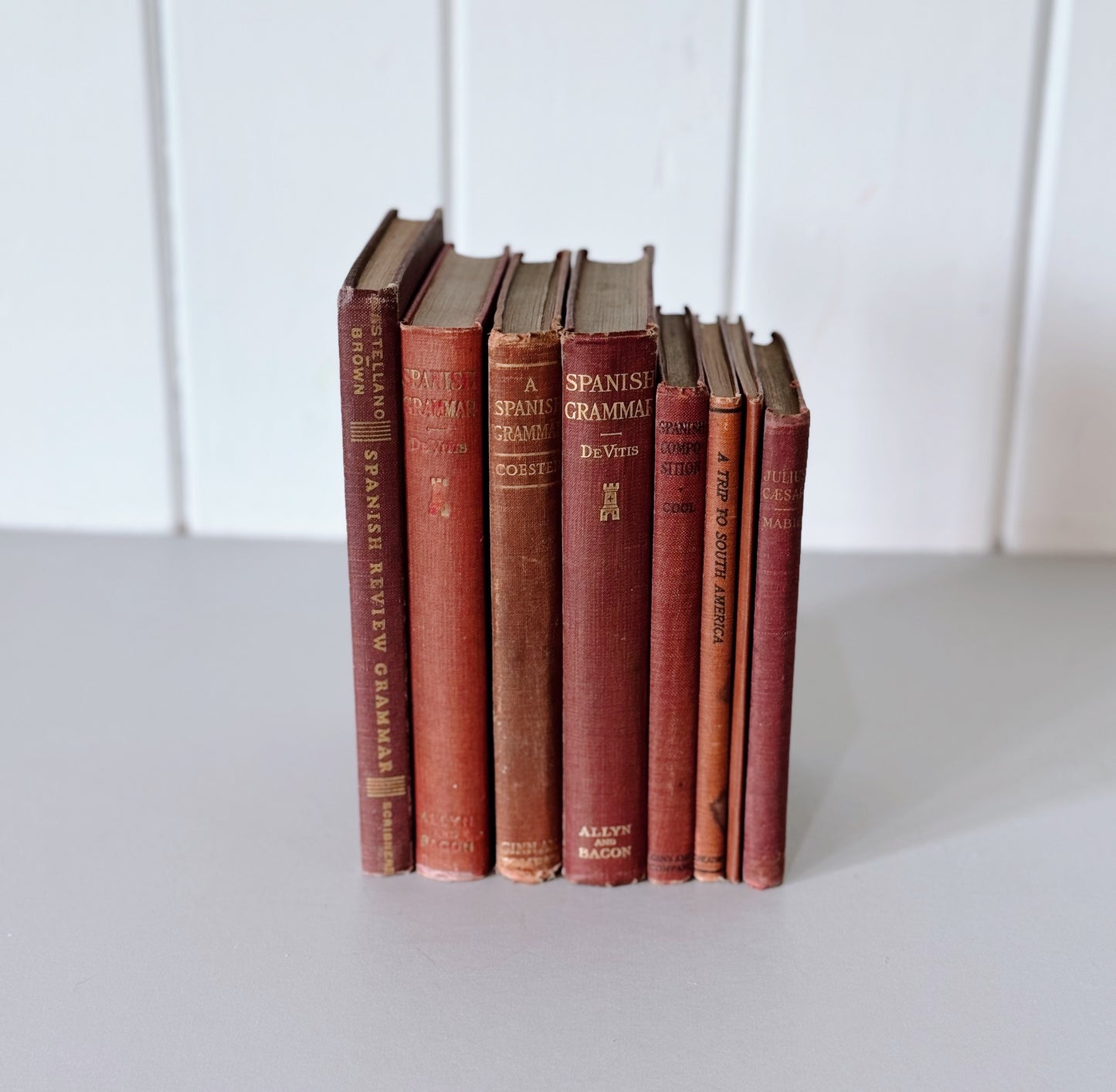 Red Antique Spanish School Book Bundle