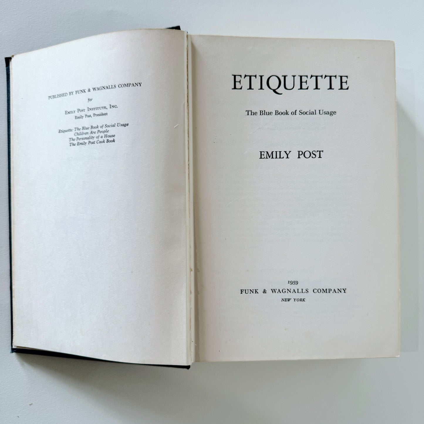 Emily Post's Etiquette, 1959, Mid Century Homemaking Hardcover