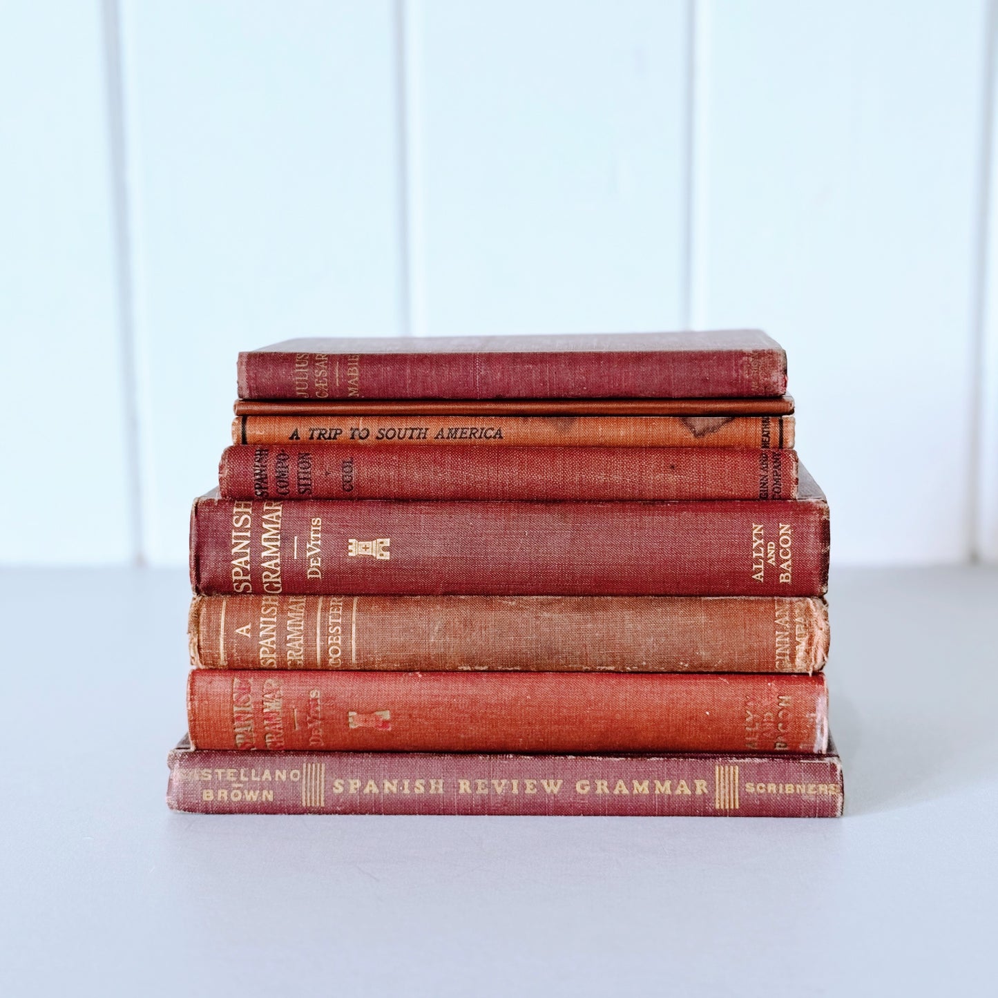 Red Antique Spanish School Book Bundle