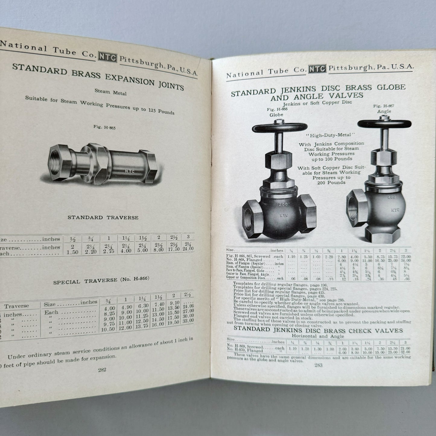 National Tube Company Catalogue H, Antique 1909 Illustrated Parts Catalog