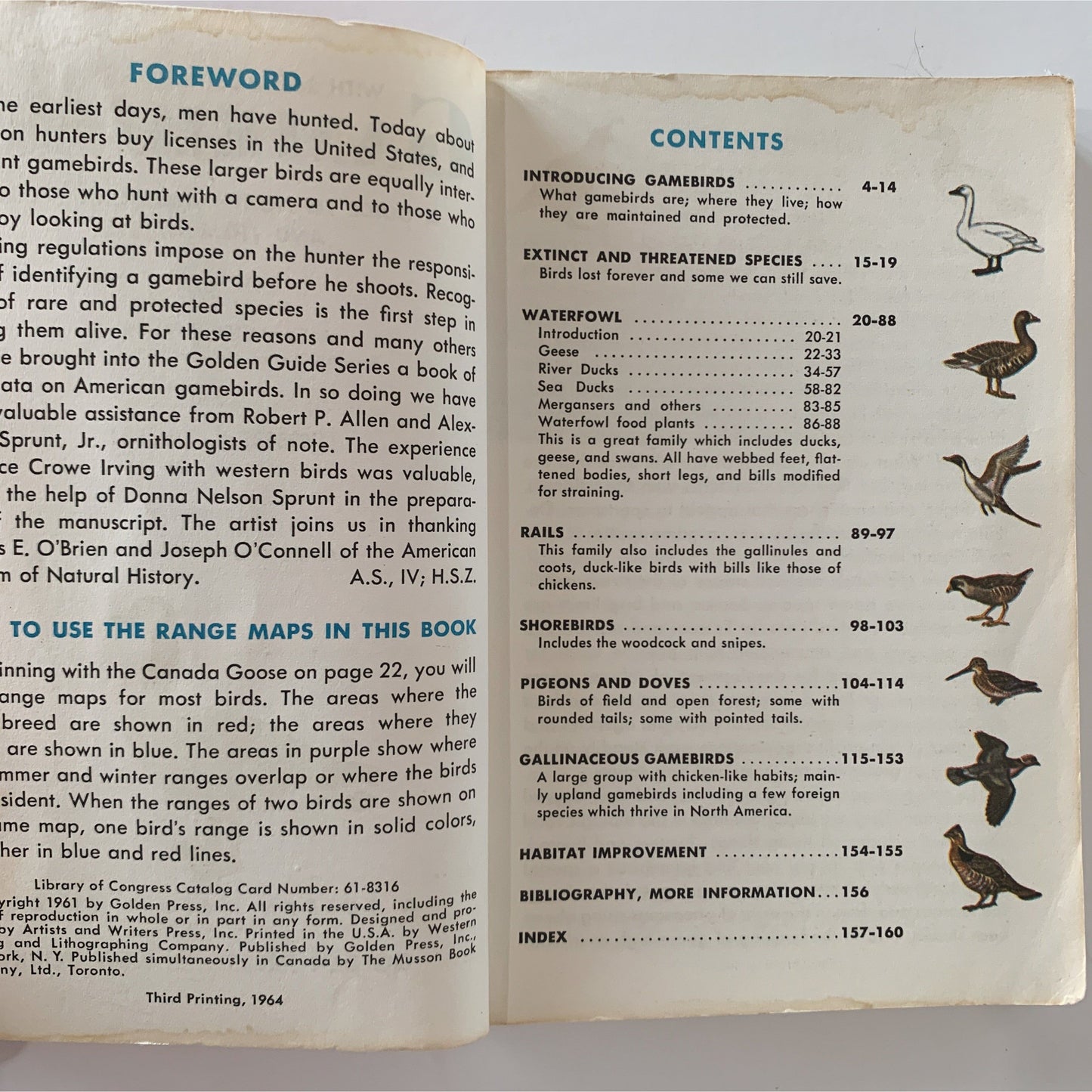 Game Birds A Golden Guide Paperback, Vintage 1964